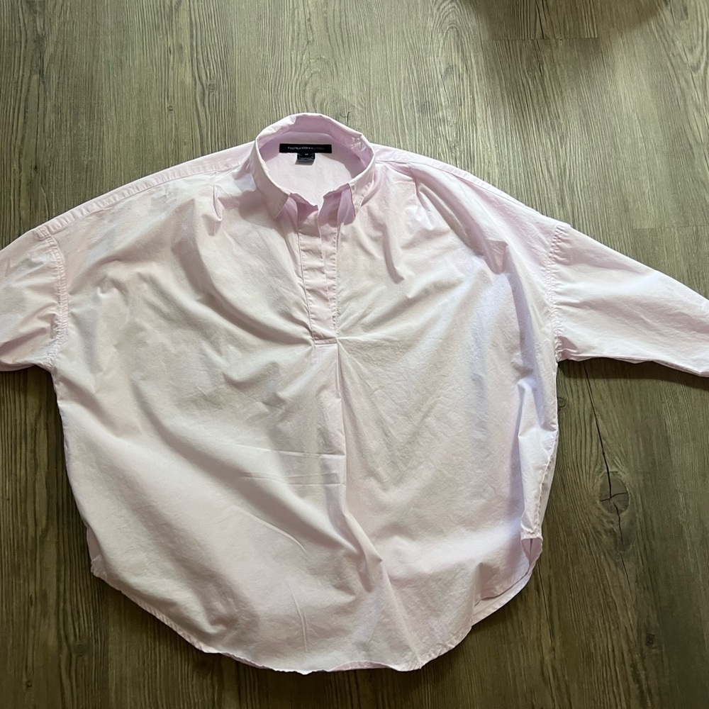 Cotton Oversized Light Pink Women Cotton Pullover Shirt
